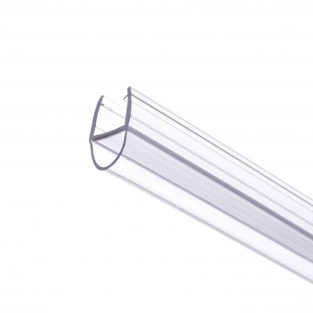 Douchestrip type D 15mm glasdikte. Onderkant douchedeur/ badwand. Lengte 1000mm.