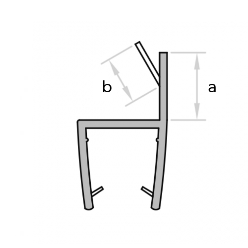 Aanslagprofiel type 180 12mm glasdikte. Zijkant douchedeur. Lengte 2000mm. - Afbeelding 2