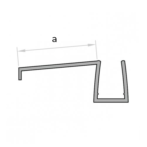 Douchestrip type G 10mm glasdikte. Onderkant douchedeur/ badwand. Lengte 1000mm. - Afbeelding 3