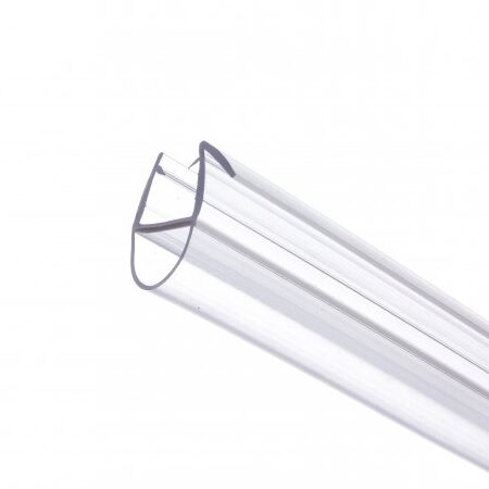 Douchestrip type D plus 8mm glasdikte. Onderkant douchedeur/ badwand. Lengte 1000mm.